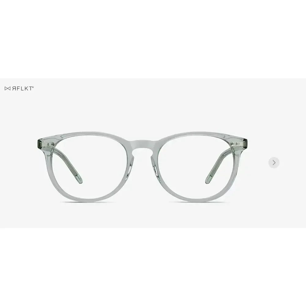 RFLKT Aura Eyeglass Frames Round Clear Blue Keyhole Acetate 50-19-140 Medium